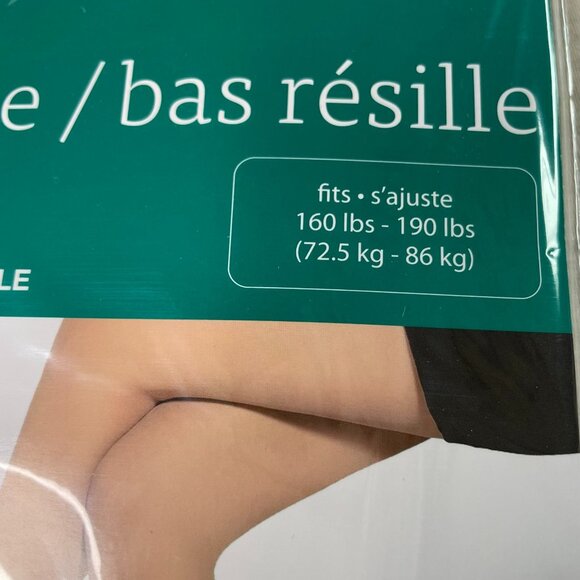 Set 2 Womens Pantyhose Day Sheer Beige u Reinforced Toe Queen Transparent - Picture 3 of 4